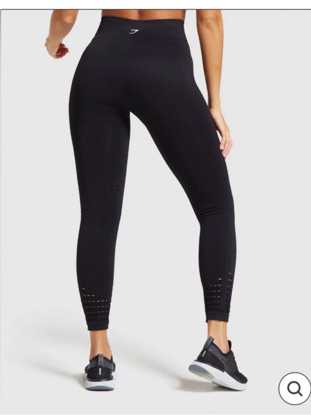 Gymshark Black High-Waist Seamless Laser-Cut Leggings - Picture 2 of 5